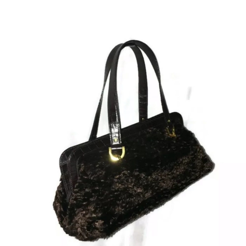 Authentic KATE SPADE Handbag Faux Lamb Fur. Beautiful bag!